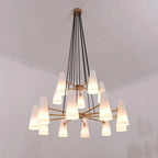 2 - Tier White Porcelain Round Chandelier - Manorlights