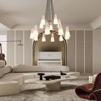 2 - Tier White Porcelain Round Chandelier - Manorlights