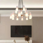 2 - Tier White Porcelain Round Chandelier - Manorlights