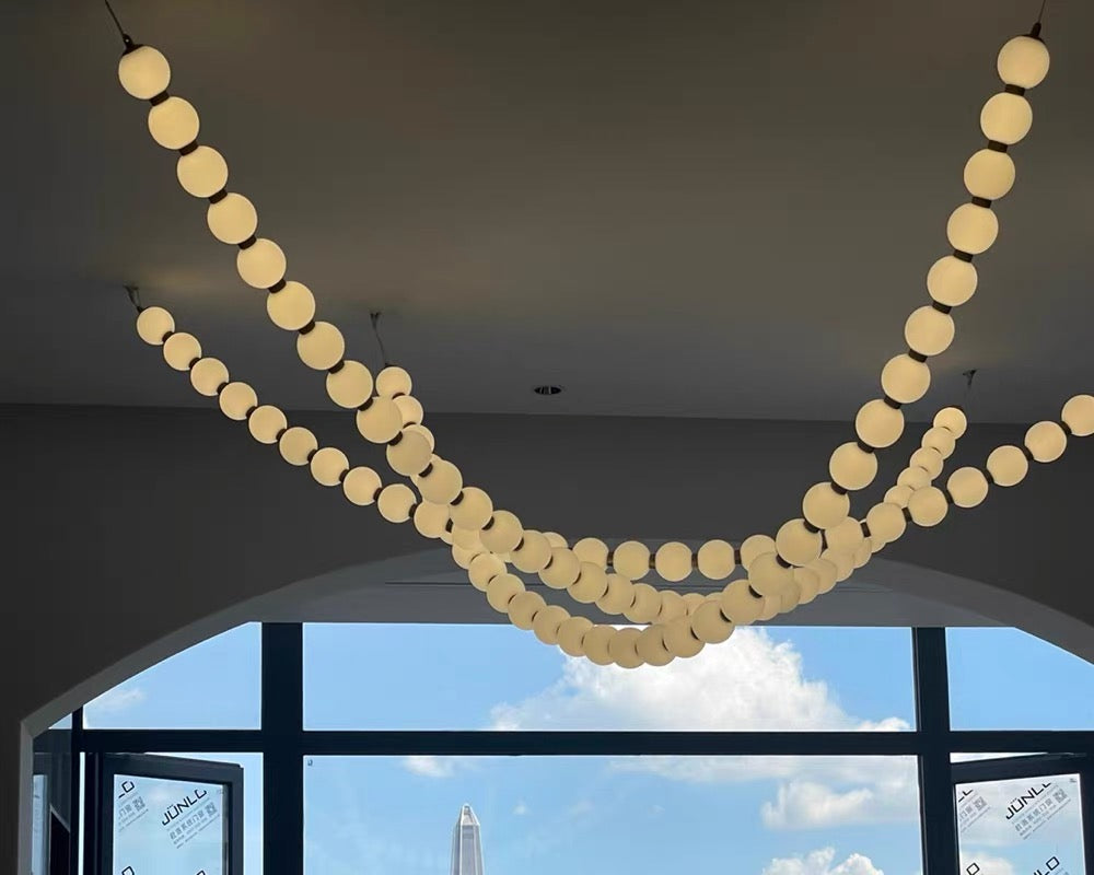 Modern Creative Pearl Necklace Chandelier-Chandeliers-Manorlights
