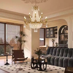 37X39 Inch 15 Lights French Empire Brass and Crystal Chandelier-铜灯-Manorlights
