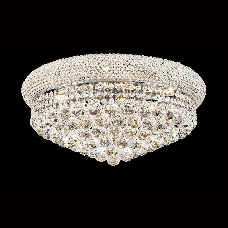 20'' Round Crystal Ceiling Light Empire Flush Mounted Crystal Chandelier-吸顶灯-Manorlights