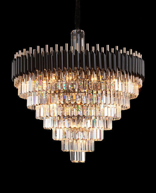40 Inch Luxury Modern Round Crystal Chandelier Lighting for Living Room-大吊灯-Manorlights