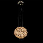 Modern Clear & Smoky Rock Crystal Ball Pendant Light-现代灯-Manorlights