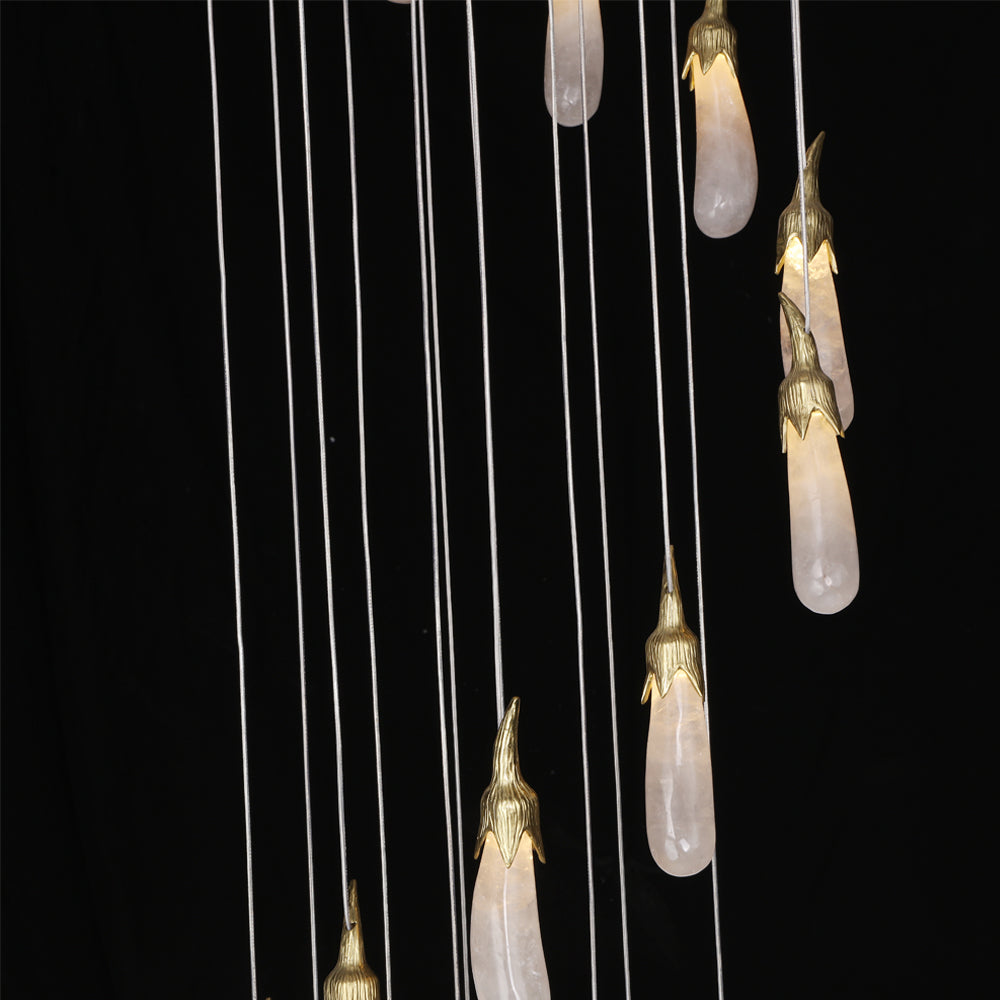 24 Rock Crystal Long-eggplants Modern Chandelier 138 Inch Long Staircase Chandelier-现代灯-Manorlights