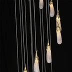 24 Rock Crystal Long-eggplants Modern Chandelier 138 Inch Long Staircase Chandelier-现代灯-Manorlights