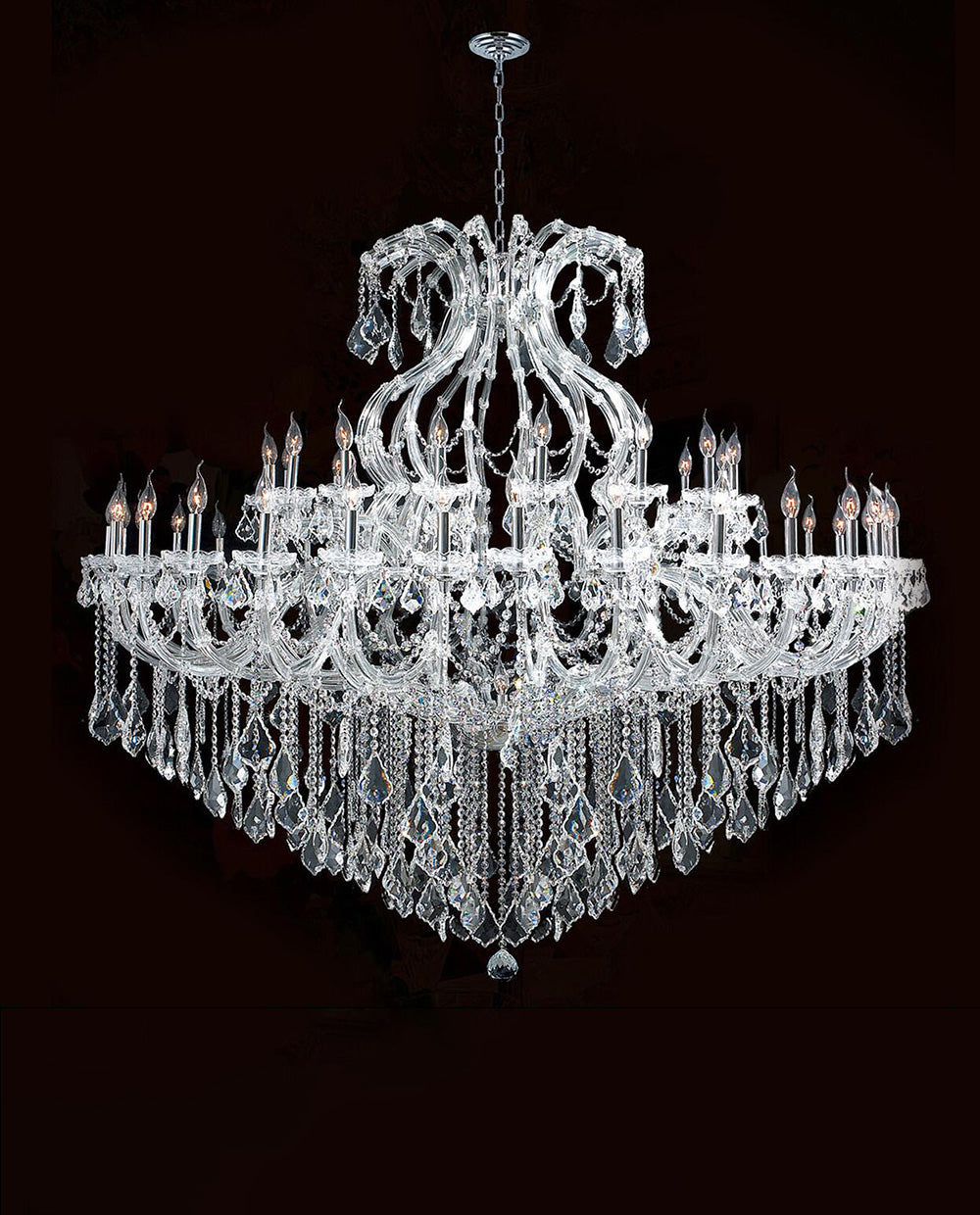 71X59 Inch Extra Wide Chandelier 49 Lights Big Chrome Maria Theresa Crystal Chandelier For Dining Room-大吊灯-Manorlights