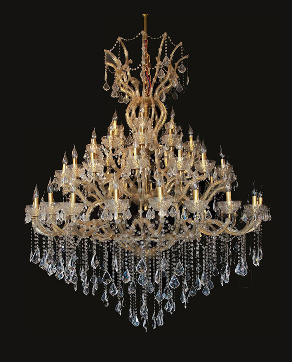 60 Lights Big Gold Maria Theresa Chandelier 67X79 Inch Large Crystal Chandelier for High Ceiling Foyer-大吊灯-Manorlights
