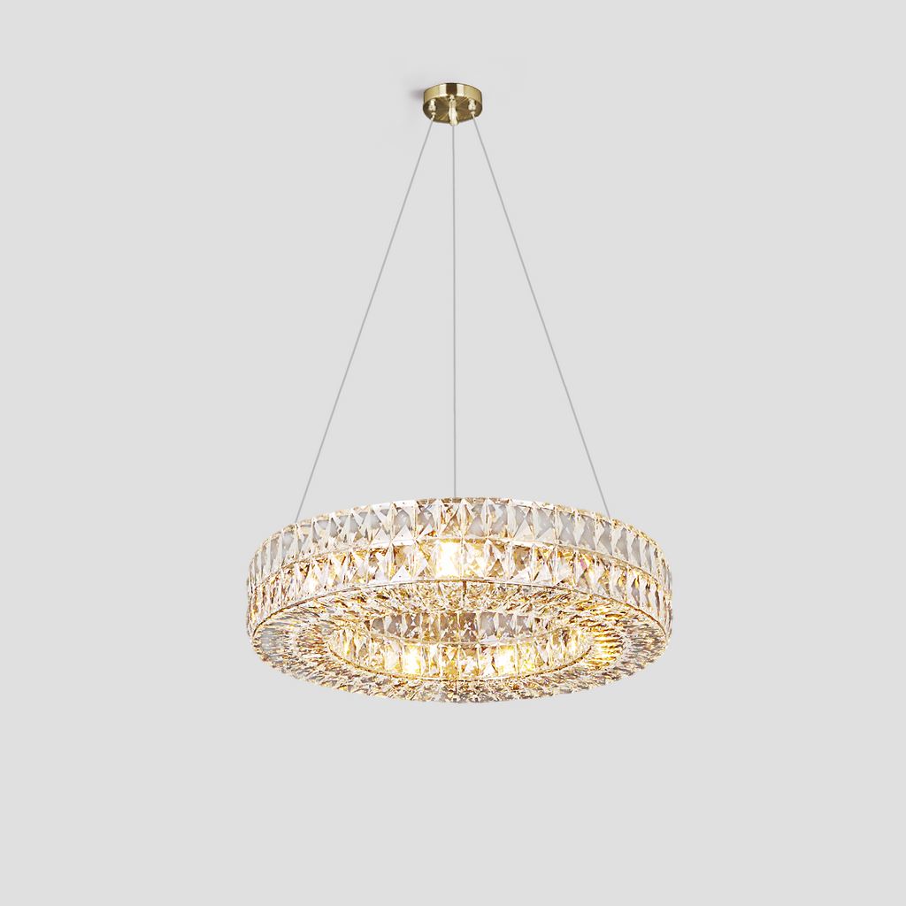 Round Halo K9 Crystal Ring Chandelier
