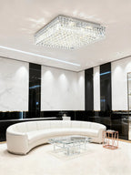 24'' Square Flush Mounted Chandelier K9 Crystal Ceiling Light-吸顶灯-Manorlights