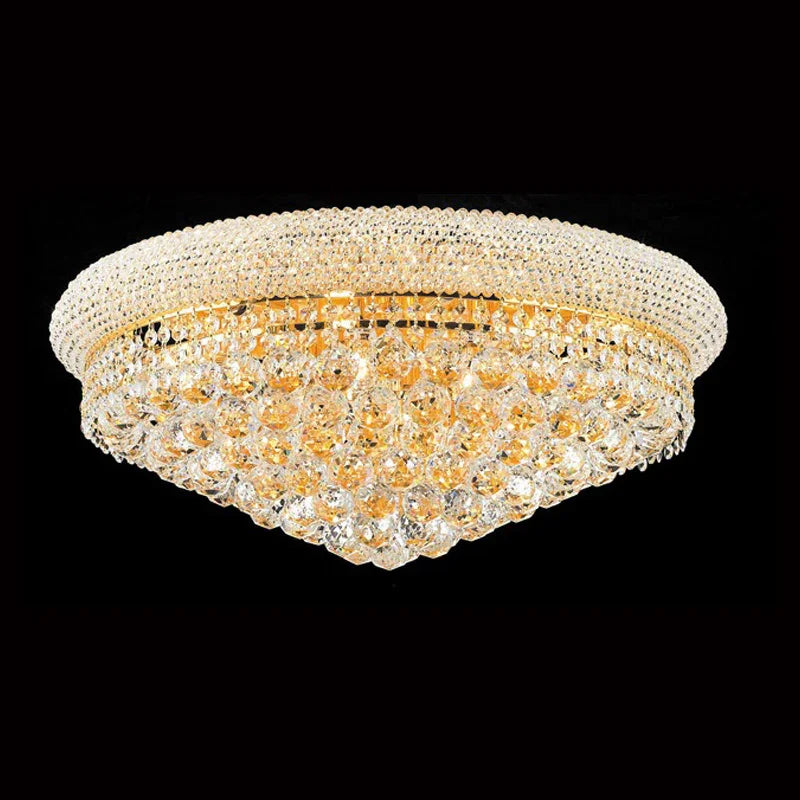 24'' Round Crystal Ceiling Light Empire Flush Mounted Crystal Chandelier-吸顶灯-Manorlights