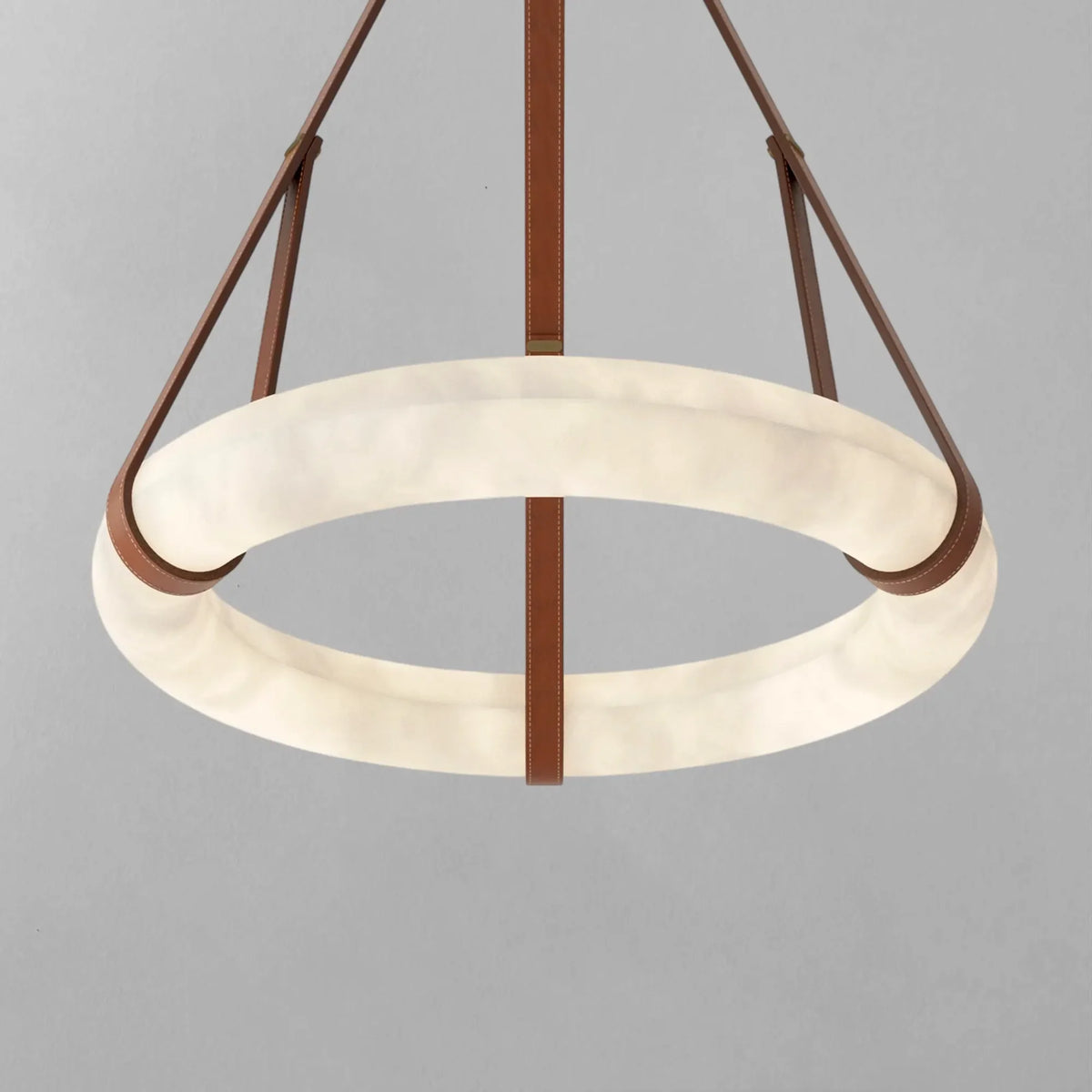 Calviro Leather Round Chandelier