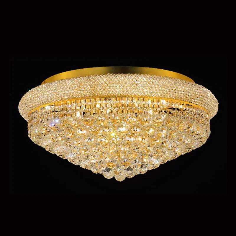 28'' Round Crystal Ceiling Light Empire Flush Mounted Crystal Chandelier-吸顶灯-Manorlights