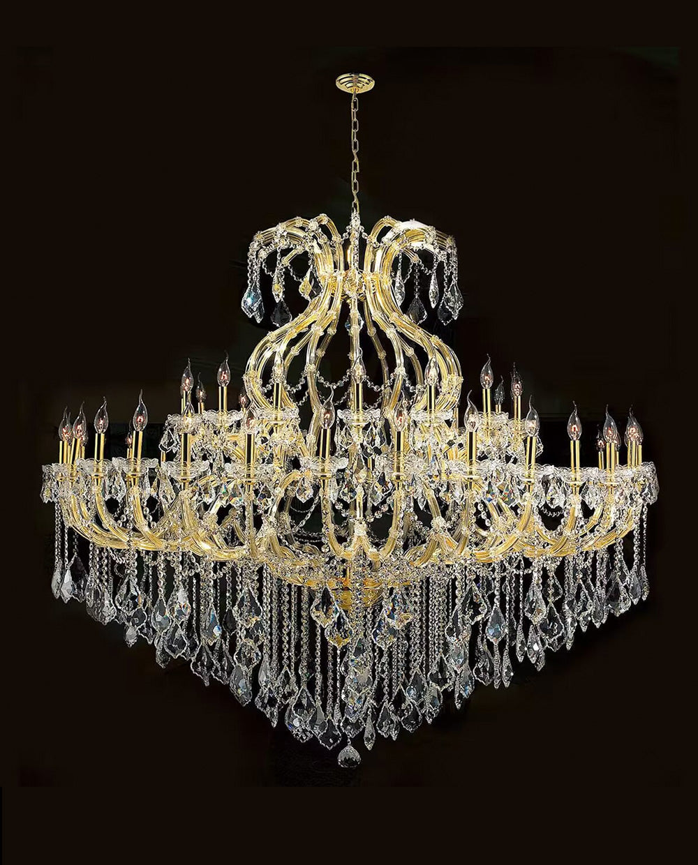 71X59 Inch Extra Wide Chandelier 49 Lights Big Gold Maria Theresa Crystal Chandelier For Dining Room-大吊灯-Manorlights
