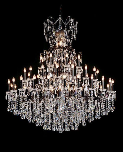 63x71 Inch Big Antique Wrought Iron Crystal Chandelier 48 Lights Luxury Bronze Foyer Lighting-大吊灯-Manorlights