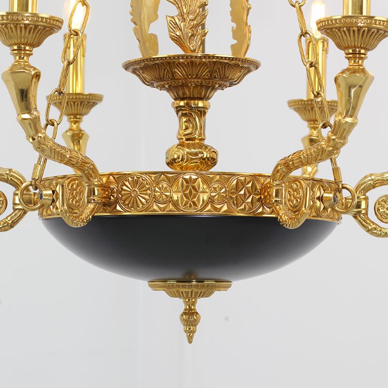 28X26 Inch 6 Lights Rococo French Empire Copper Chandelier-铜灯-Manorlights