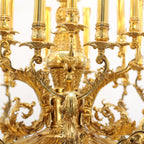 41X43 Inch 24 Lights Baroque Style Antique French Copper Chandelier-铜灯-Manorlights