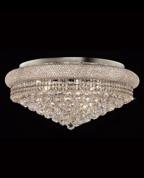 28'' Round Crystal Ceiling Light Empire Flush Mounted Crystal Chandelier-吸顶灯-Manorlights