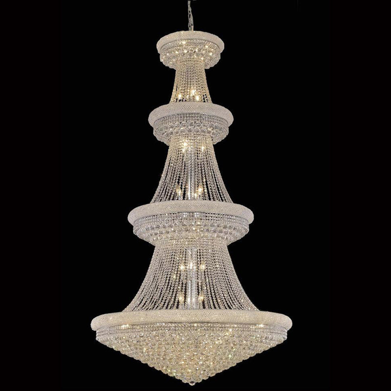 48X86 Inch 42 Lights French Empire Chrome K9 Crystal Chandelier for High Ceilings-大吊灯-Manorlights