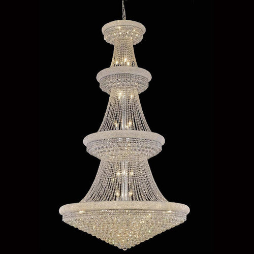 48X86 Inch 42 Lights French Empire Chrome K9 Crystal Chandelier for High Ceilings-大吊灯-Manorlights