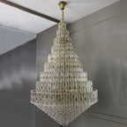 Oversized Multi-layers Honeycomb Luxury Crystal Chandelier in Gold Finish for Big Hallway/Foyer/Entryway-Manorlights