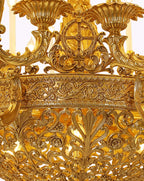 59X65 Inch 19th Century Extra Large French Brass Chandelier Antique Chandelier for Foyer-大吊灯-Manorlights