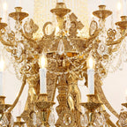 51X67 Inch 42 Lights Big French Empire Brass and Crystal Chandelier for Foyer-大吊灯-Manorlights