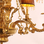 30X30 Inch 6 Lights Baroque Style Antique Copper Chandelier-铜灯-Manorlights