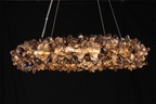 Multiple Size Modern Smoky Rock Crystal Halo LED Chandelier Pendant Light-现代灯-Manorlights