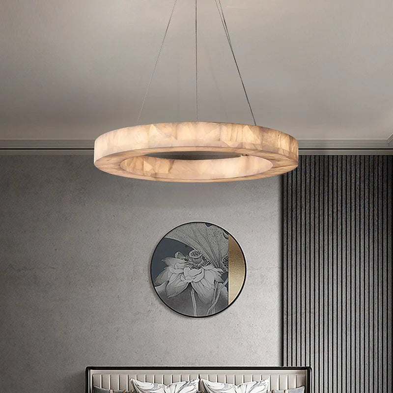 Owens Alabaster Chandelier material and finish detail