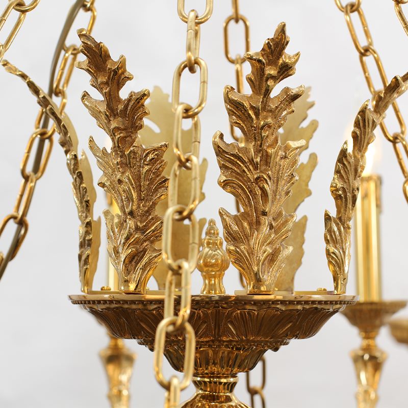 39X37 Inch 12 Lights Rococo French Empire Copper Chandelier-铜灯-Manorlights