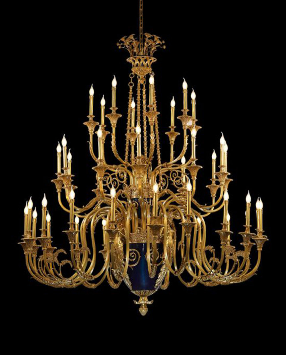 71X98 Inch Rococo Style Big French Empire Copper Chandelier for Foyer-大吊灯-Manorlights