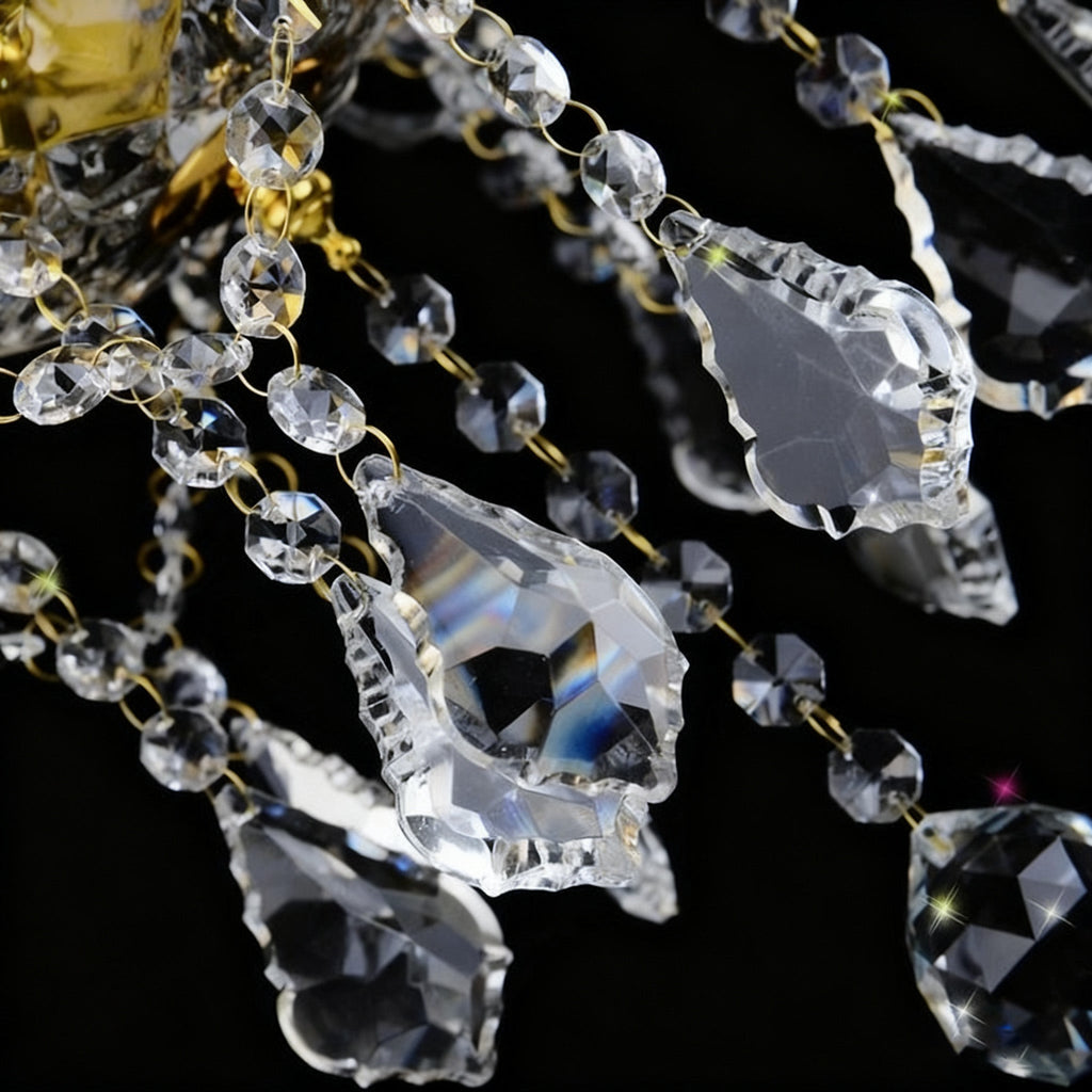 50 Lights Tiered Chandelier 63X61 Inch Large Gold Crystal Chandelier Lighting-大吊灯-Manorlights