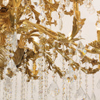 51X68 Inch 30 Lights Tiered Brass and Crystal Chandelier for Foyer-大吊灯-Manorlights