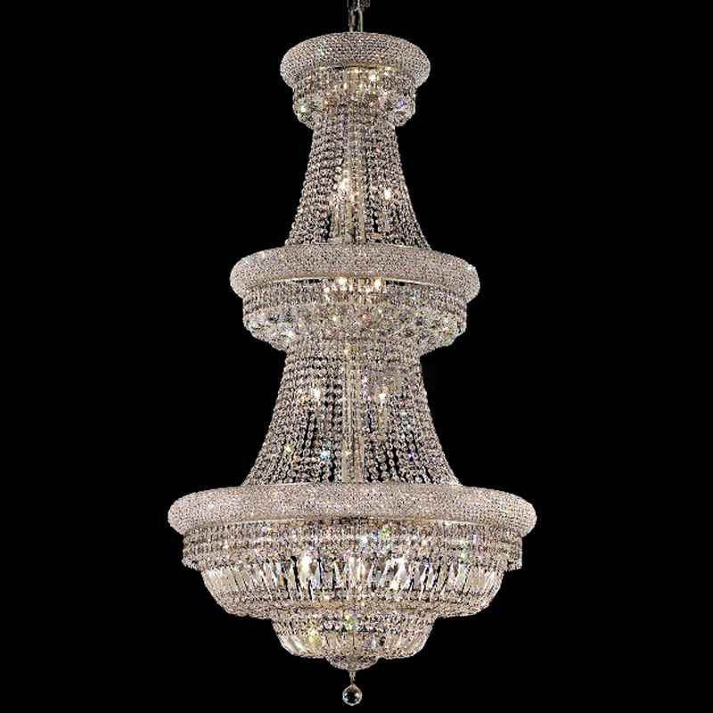 30X56 Inch 37 Lights French Basket K9 Crystal Chandelier Lighting-大吊灯-Manorlights