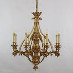 33X31 Inch 8 Lights Small Baroque Style Antique Copper Chandelier-铜灯-Manorlights