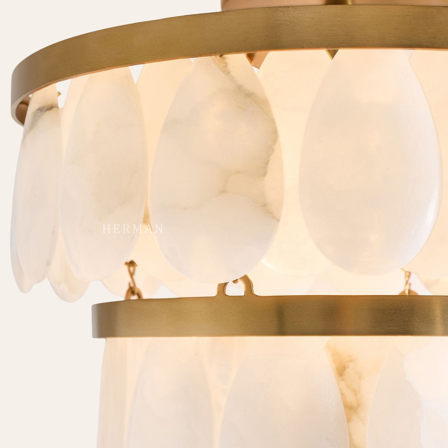 Solene Alabaster Round Flush Mount 14"-Chandelier-Manorlights