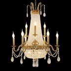 28X35 Inch 12 Lights French Empire Brass and Crystal Chandelier-铜灯-Manorlights