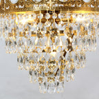 15 Inch Small Crystal Light French Empire Style Brass Crystal Chandelier-铜灯-Manorlights