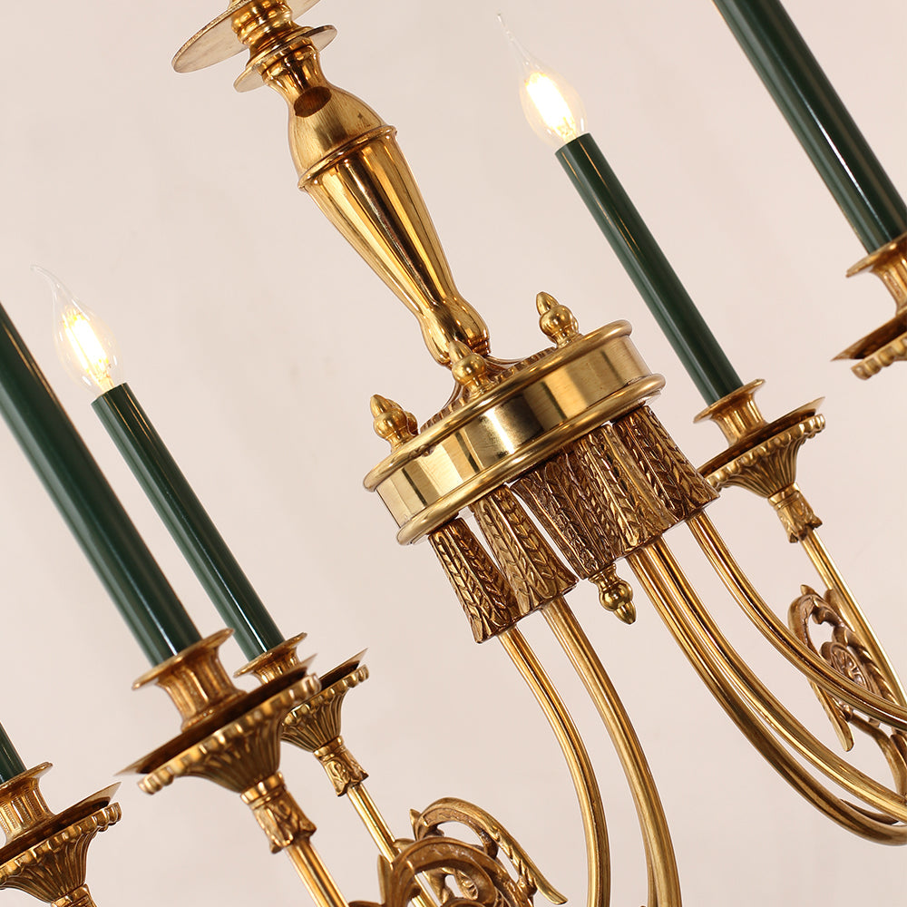 26-34 Inch Multiple Size Small Baroque Style Royal French Copper Chandelier Lighting-铜灯-Manorlights