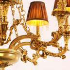 35X30 Inch 8 Lights Baroque Style Antique Copper Chandelier-铜灯-Manorlights