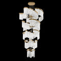 43X87 Inch Big Modern Gold Chandelier Cascading Glass Chandelier for Foyer-大吊灯-Manorlights