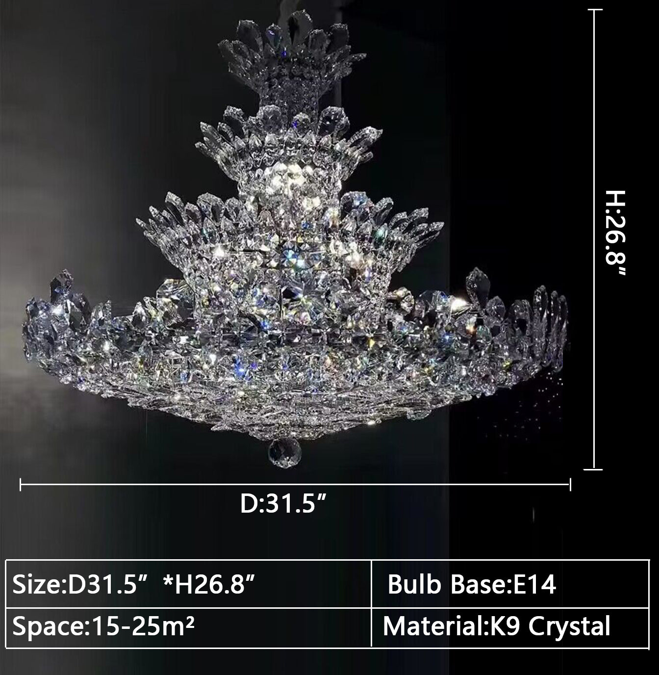 Luxury Empire Floral Crystal Chandelier-Manorlights