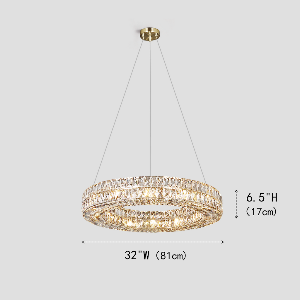 Mia Round Halo Crystal Ring Chandelier