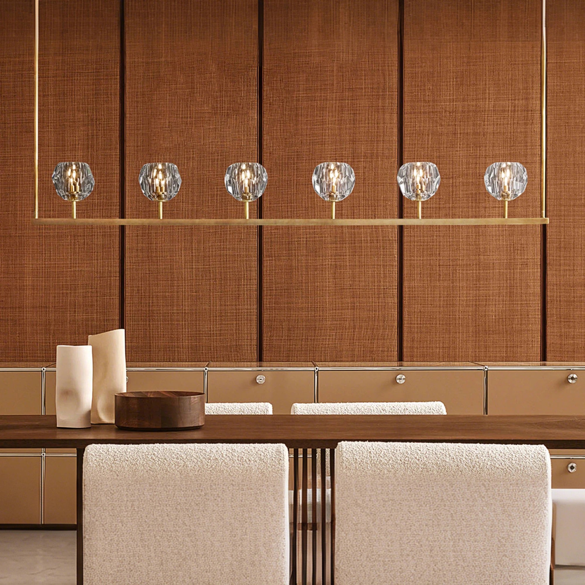 Boule De Cristal Clear Glass Linear Chandelier 48", 60"