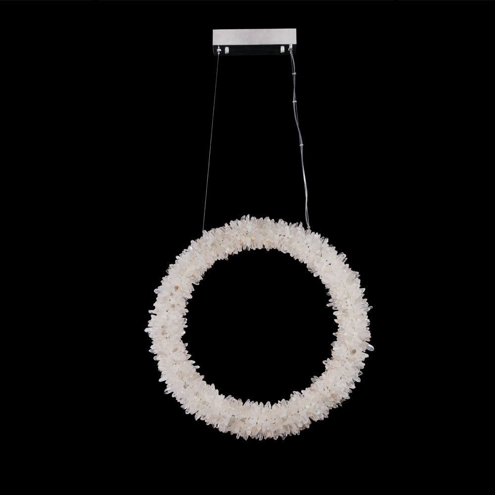 Modern Geode Quartz Crystal Chandelier Vertical Hanging Ring Pendant Light-现代灯-Manorlights