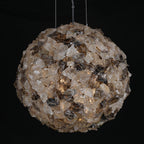 Modern Clear & Smoky Rock Crystal Ball Pendant Light-现代灯-Manorlights