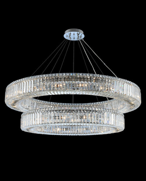 (36+47) Inch Two Rings Crystal Chandelier Modern Living Room Chandelier-大吊灯-Manorlights