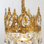 6 Inch Mini Crystal Pendant Light for Kitchen Island Empire Style Brass Crystal Chandelier-铜灯-Manorlights