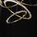 (16+24+31.5+40) Inch 4 Rings Quartz Crystal Chandelier Modern Suspended Hanging Light-现代灯-Manorlights